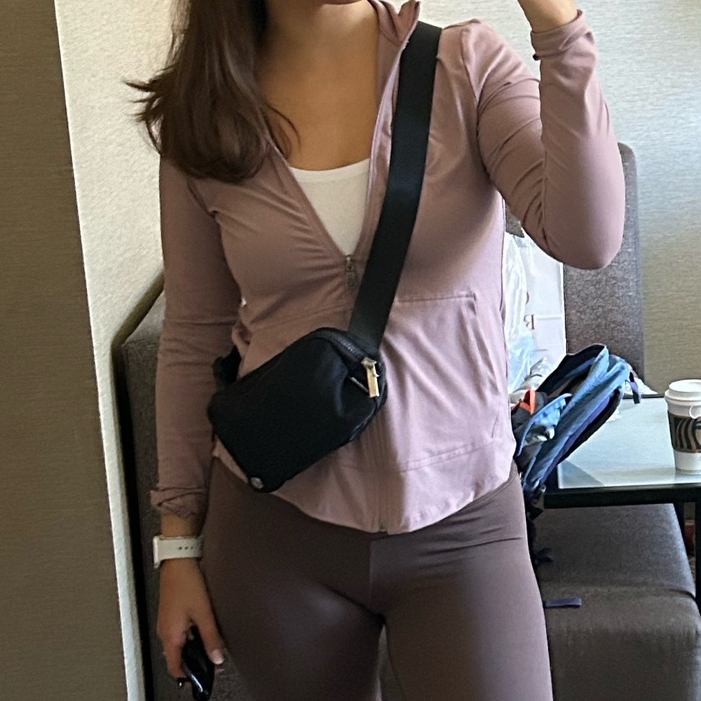 Mauve athletic zip-up